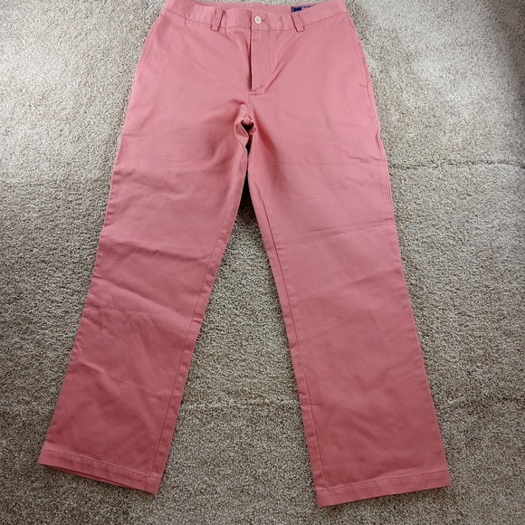Vineyard Vines Pants Mens 32x30 Pink Plain Front Chinos Club‎ Pant Preppy Cotton - Picture 1 of 12